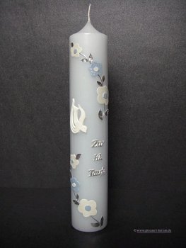Taufkerze - Geburtskerze "Babyblau"