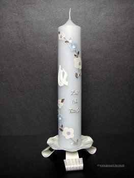 Taufkerze - Geburtskerze "Babyblau"