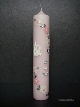 Taufkerze - Geburtskerze "Babyrosa"
