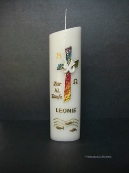 Taufkerze "Kreuz-Regenbogen"