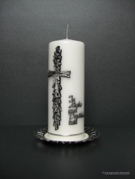 Trauerkerze "in Liebe und Dankbarkeit"