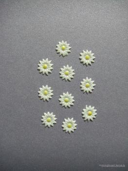Verzierwachs, Wachsmotiv, Blüte Margarite klein 10er Set versch. Farben