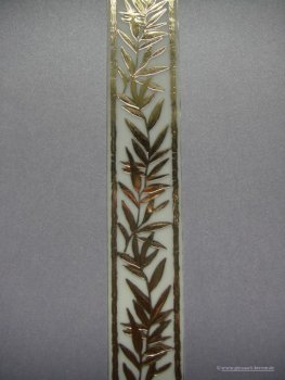 Wachsborte "Olivenzweig"  weiß / gold
