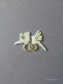 Wachsornament "Tauben mit Ringe"