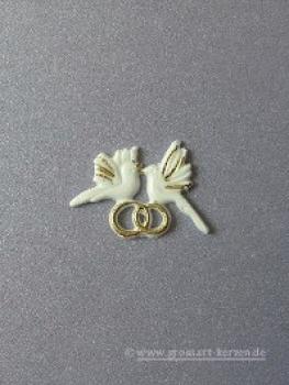 Wachsornament "Tauben mit Ringe"