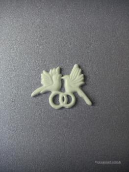 Wachsornament "Tauben mit Ringe"
