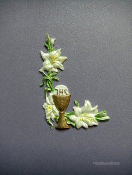 Verzierwachs, Kommunion "Kelch mit Lilien"