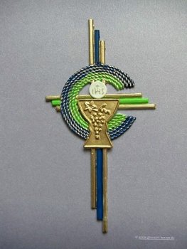 Verzierwachs, Kommunion "Emblem Kreuz mit Kelch"