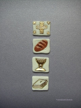 Verzierwachs "Kreuz - Brot - Kelch - Buch"
