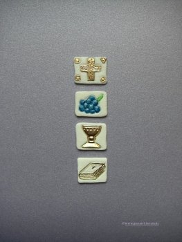 Verzierwachs "Kreuz-Traube-Kelch-Buch"