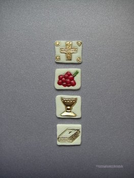 Verzierwachs "Kreuz-Traube-Kelch-Buch"