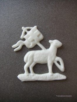 Verzierwachs "Osterlamm mit Fahne" klein