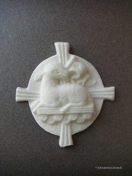 Verzierwachs "Lamm, Buch und Kreuz"