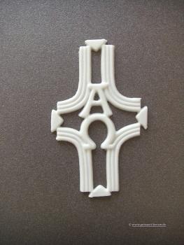 Verzierwachs "Kreuz mit Alpha und Omega"