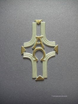Verzierwachs "Kreuz mit Alpha und Omega"