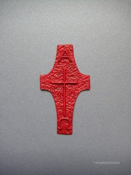 Verzierwachs "Kreuz mit Alpha und Omega"