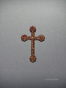 Verzierwachs - Wachsdekor  "Kreuz" rot- gold