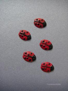 Verzierwachs, Wachsmotiv, "Marienkäfer"  5er Set