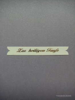 Verzierwachs Schriftzug "Zur heiligen Taufe"