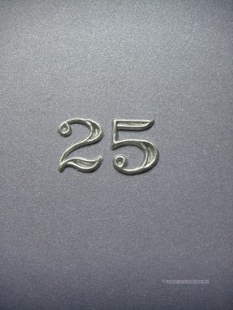Verzierwachs"Zahl 25"silber matt