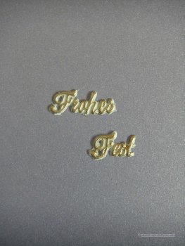 Verzierwachs - Schrift  "Frohes Fest"
