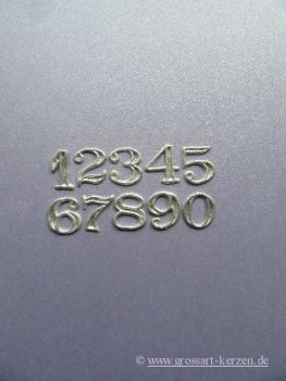 Verzierwachs Zahlen 25 mm gold oder silber matt