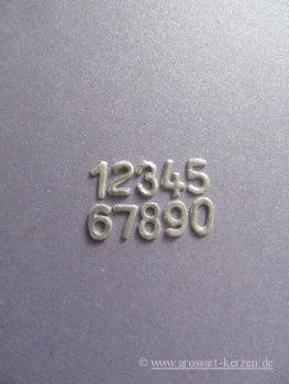 Verzierwachs "Wachszahlen 14 mm" gold oder silber matt