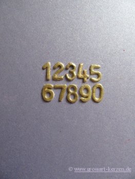 Verzierwachs "Wachszahlen 14 mm" gold oder silber matt
