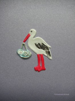 Verzierwachs, Wachsdekor "Storch mit Baby"