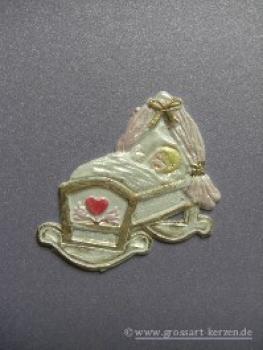 Verzierwachs - Ornament, Wiege groß 65x55 versch. Farben