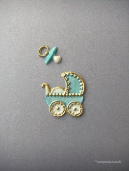 Verzierwachs - Wachsmotiv  "Kinderwagen und Schnuller"