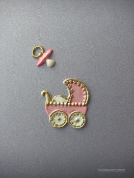 Verzierwachs - Wachsmotiv  "Kinderwagen und Schnuller"