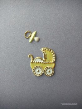 Verzierwachs - Wachsmotiv  "Kinderwagen und Schnuller"