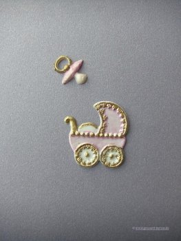 Verzierwachs - Wachsmotiv  "Kinderwagen und Schnuller"