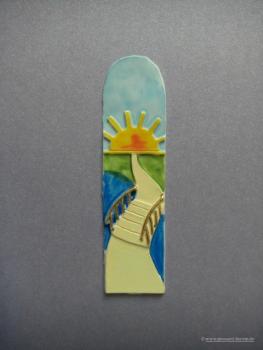 Verzierwachs - Ornament, Bogen mit Weg und Brücke