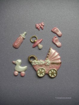 Wachsdekor Set, zur Geburt, zur Taufe "Mädchen"