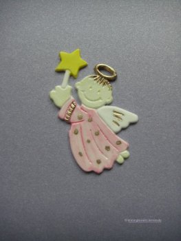 Verzierwachs, Wachsmotiv  "Engel mit Stern"