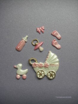 Wachsdekor Set, zur Geburt, zur Taufe "Mädchen"