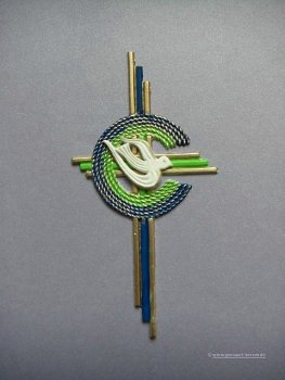 Verzierwachs, Taufe "Kreuz mit Taube "