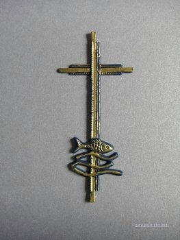 Verzierwachs, Taufe "Kreuz mit Fisch "