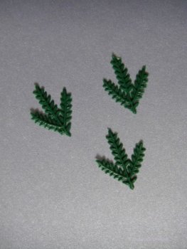 Verzierwachs / Wachsornament "Tannenzweig"  3er Set versch. Farben