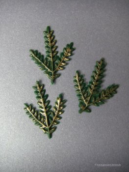 Verzierwachs / Wachsornament "Tannenzweig"  3er Set versch. Farben