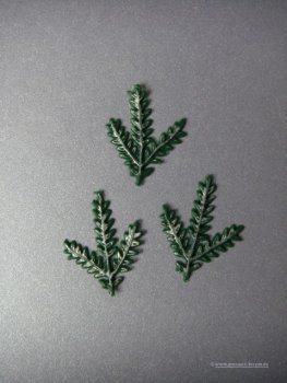 Verzierwachs / Wachsornament "Tannenzweig"  3er Set versch. Farben