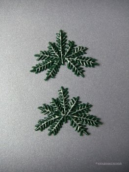 Verzierwachs / Wachsornament "Tannenzweig"  2er Set versch. Farben