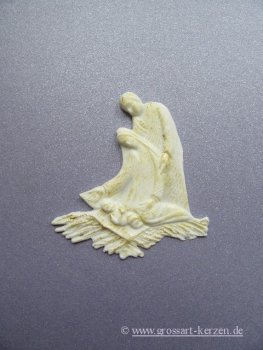 Verzierwachs / Wachsornament "Heilige Familie"angegoldet