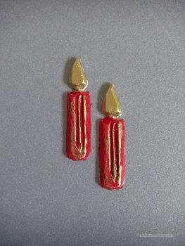 Verzierwachs / Wachsmotiv "Kerze mit Flamme" 2er Set