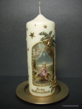 Weihnachtskerze "Jesuskind in der Krippe"