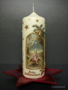 Weihnachtskerze "Jesuskind in der Krippe"