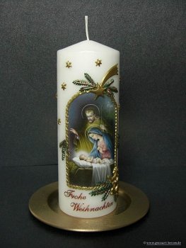 Weihnachtskerze "Heilige Familie"