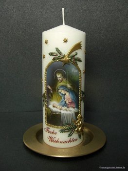 Weihnachtskerze "Heilige Familie"